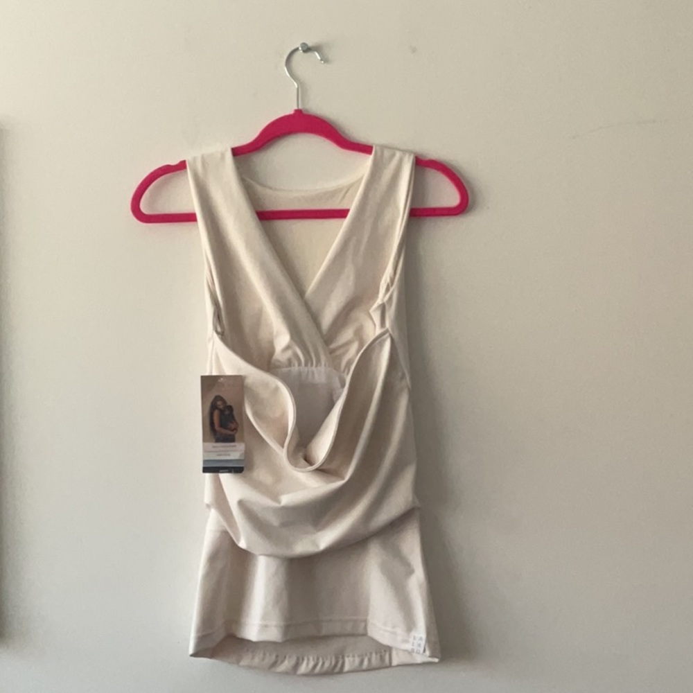 LALABU SOOTHE MATERNITY NURSING POSTPARTUM CREAM IVORY TANK TOP WITH CARRIER